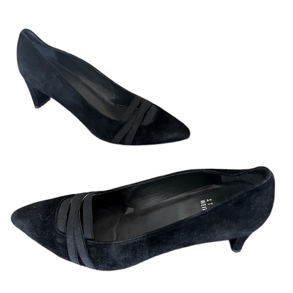 STUART WEITZMAN Black Suede Heels Size 9 - Picture 1 of 6